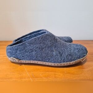 Glerups Women's Felt Slippers in Blue, EUR 37